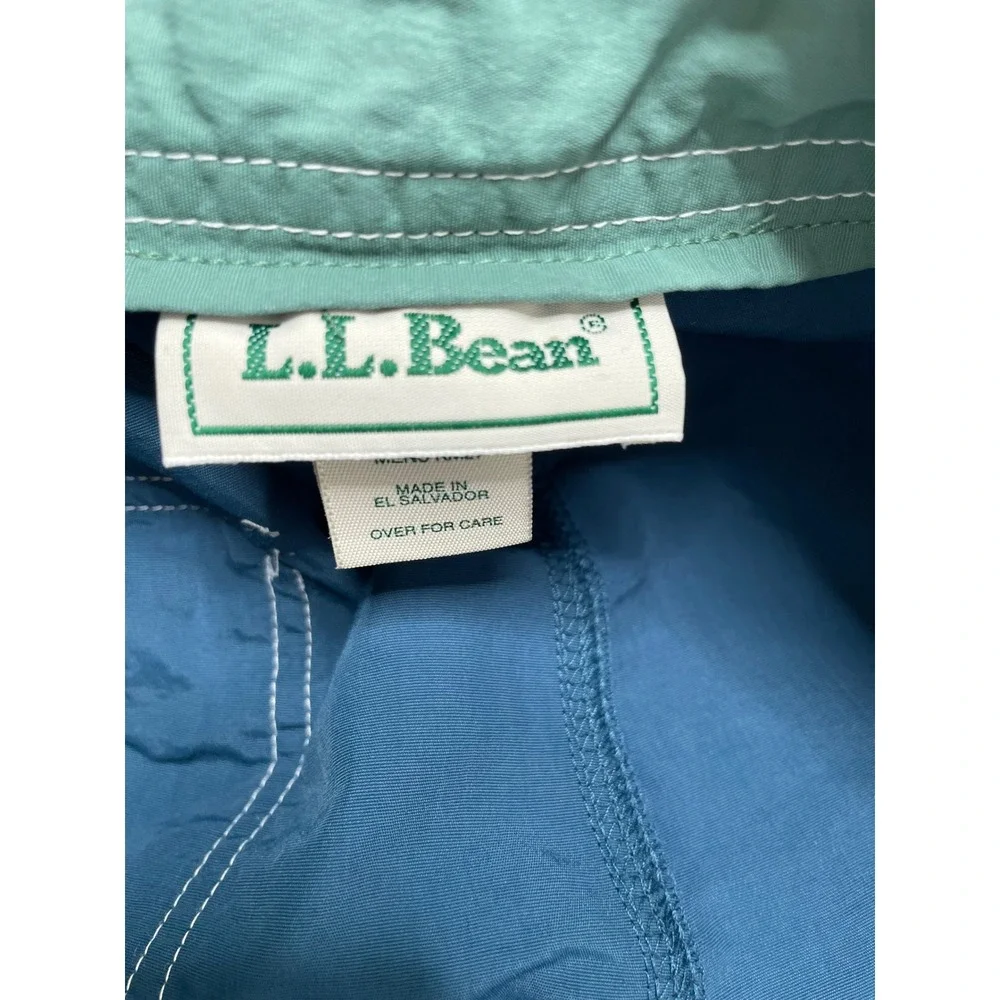 LL Bean Men 36 Blue Nylon Board Shorts Swim Trunks Vacation Paddle Board Fishing